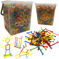 Klocki Konstrukcyjne Zestaw 2400 Elementów Figury Geometryczne Budowanie