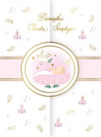 Karnet A5 Chrzest różowy