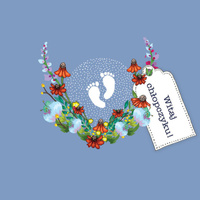 Karnet Swarovski kwadrat CL3412 Narodziny Witaj chłopczyku!