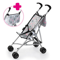 Wózek dla lalek z torbą szary Bayer Design