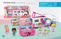 ZESTAW POJAZD ROZKŁADANY CUKIERNIA LODZIARNIA FIGURKI AKCESORIA JEDZENIE