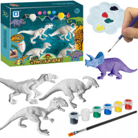ZESTAW KREATYWNY DINOZAURY FIGURKI GIPSOWE DO MALOWANIA GIPS DO MALOWANIA