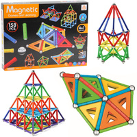 Klocki magnetyczne Trifox 158 elementów edukacyjne zabawki dla dzieci 6+