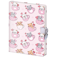 Pamiętnik z kłódką B6 Koty 60k. gładki