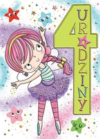 Karnet B6 Tancerka 4 Urodziny