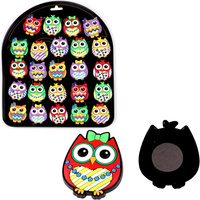 MAGNESY SOWY GUMOWE NA LODÓWKĘ OZDOBNE DO DEKORACJI KOLOROWE 24 SZTUKI