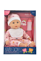 DOLLS WORLD LALKA BABY JOY 38 CM - UBRANKO RÓŻOWE