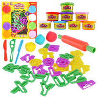 Ciastolina Plastelina Alfabet Foremki Literki Różne Kolory Zestaw Akcesoria