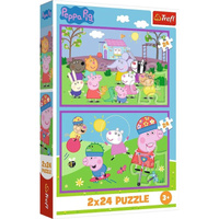 Puzzle 2x24 Peppa na placu zabaw Peppa Pig 34435