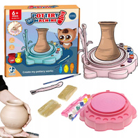 KOŁO GARNCARSKIE ZESTAW Z GLINĄ FARBAMI KREATYWNY