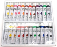 FARBKI AKRYLOWE MALARSKIE ZESTAW 24 szt + PĘDZLE