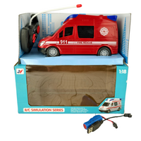 Straż pożarna zdalnie sterowana auto na radio z akumulatorem światło dźwięk