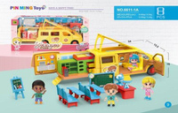 ZESTAW ROZKŁADANY AUTOBUS SZKOLNY FIGURKI DZIECI AKCESORIA SZKOLNE