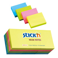 Paczka Notes samoprzylepny 38x51 mm 12 notesów po 100 kartek mix kolorów neon