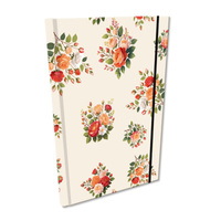 Notes A5 kratka z gumką Soft Touch Róże w beżu