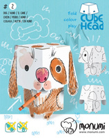 Pies cube head złóż i pokoloruj