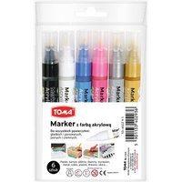 Marker akrylowy metalic 6 kolorów