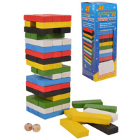 KOLOROWA DREWNIANA GRA CHWIEJĄCA SIĘ WIEŻA TOWARZYSKA UKŁADANIE WIEŻY