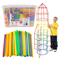 Klocki Konstrukcyjne Słomki Edukacyjne Zestaw Kreatywny Dla Dzieci 1200 el