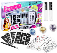 ZESTAW DO ROBIENIA TATUAŻY PISAKI SZABLONY WZORY KOLORY ZMYWALNE