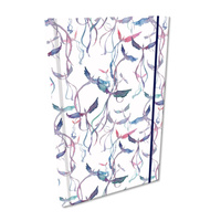 Notes A5 kratka z gumką Soft Touch malowane ptaki