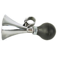 Trąbka rowerowa srebrna głośna klakson sygnał ostrzegawczy na kierownicę
