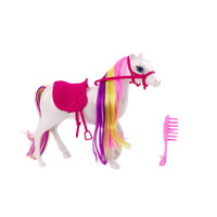 Koń zabawka z tęczową grzywą i grzebieniem dla dzieci rozwijający wyobraźni