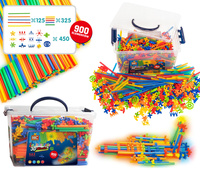 KLOCKI SŁOMKI 900 EL. ŚWIECĄCE W CIEMNOŚ  ZESTAW DO BUDOWANIA