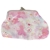 Portfel dziecięcy dziewczęcy materiałowy kwiaty z zatrzaskiem kolorowy 