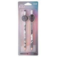 DISNEY 100 - OŁÓWKI Z GUMOWĄ NAKŁADKĄ 2 SZT.BLISTER WZÓR 2