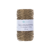 SZNUREK PAPIEROWY Z DRUCIKIEM, ZŁOTY, 25 M