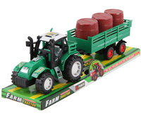 Traktor z przyczepą i beczkami zabawka edukacyjna dla dzieci rolnicza