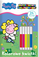 Kolorowe kwiatki. Świnka Peppa. Numerkowe kolorowanki