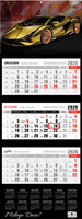 Kalendarz 2026 trójdzielny premium Lux Car KT2-V.69