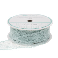 TASIEMKA KORONKOWA, 2,5 CM X 2M MIĘTOWA