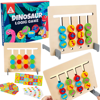 Gra Edukacyjna Zestaw Montessori Klocki Dinozaury Dopasowywanie Kolorów
