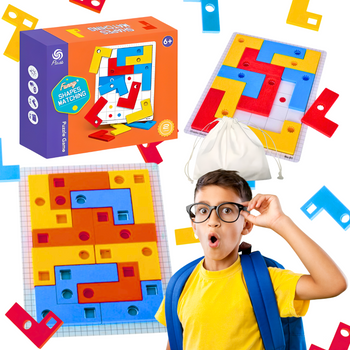 Gra Logiczna Układanka Karty Montessori Kolorowe Puzzle Klocki Gra Plansza