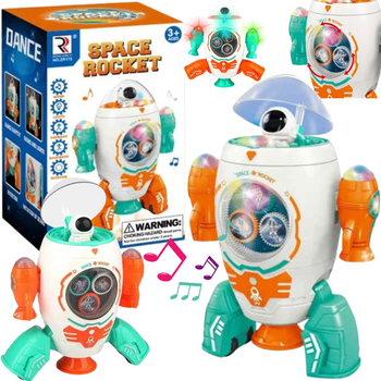 Interaktywna Rakieta Robot Statek Kosmiczny Dla Dzieci Światełka I Melodie