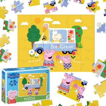 PUZZLE ŚWINKA PEPPA 30 ELEMENTÓW UROCZA PRZYGODA DLA MALUCHÓW UKŁADANKA