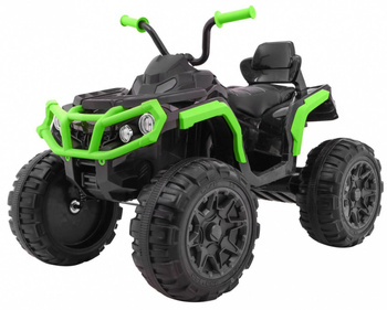 Quad ATV na akumulator dla dzieci Czarno-zielony + Koła EVA + Radio MP3 + LED + Wolny Start