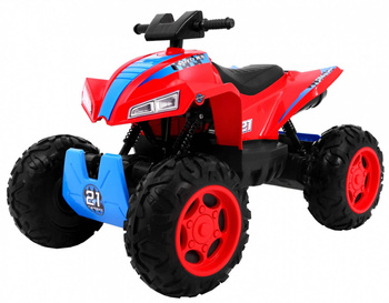 Quad Na Akumulator Sport Run Czerwony Napęd 4x4 LED Radio MP3