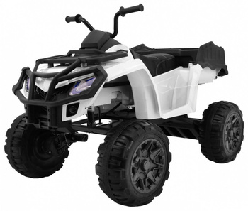 Quad Na Akumulator XL ATV Biały Napęd 4x4 Bagażnik Wolny Start Audio LED