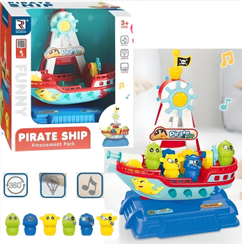 Statek Piracki Interaktywny Zabawka Dla Dzieci Efekty Świetlne Dźwiękowe