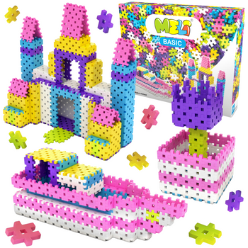 Zestaw Klocków Konstrukcyjnych Basic Pink 1000 Elementów Klocki Meli Puzzle